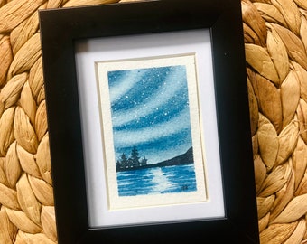 Reflections // Original Watercolor // Framed Art // mini