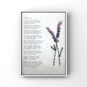 Original Poem with Hand Stitched Flowers: Dayenu 8x10