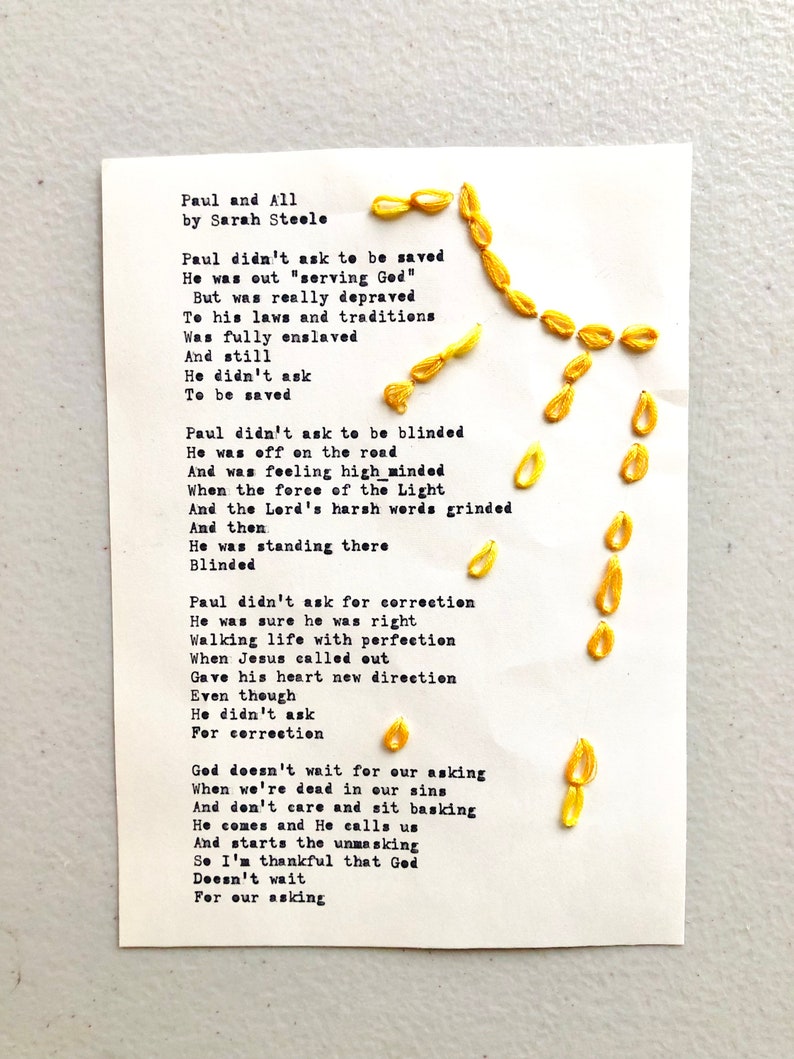 Original Poem Art: Paul and All 5x7 image 2