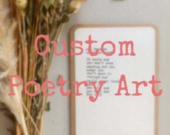 Custom Poetry Art to go with An Ocean Without