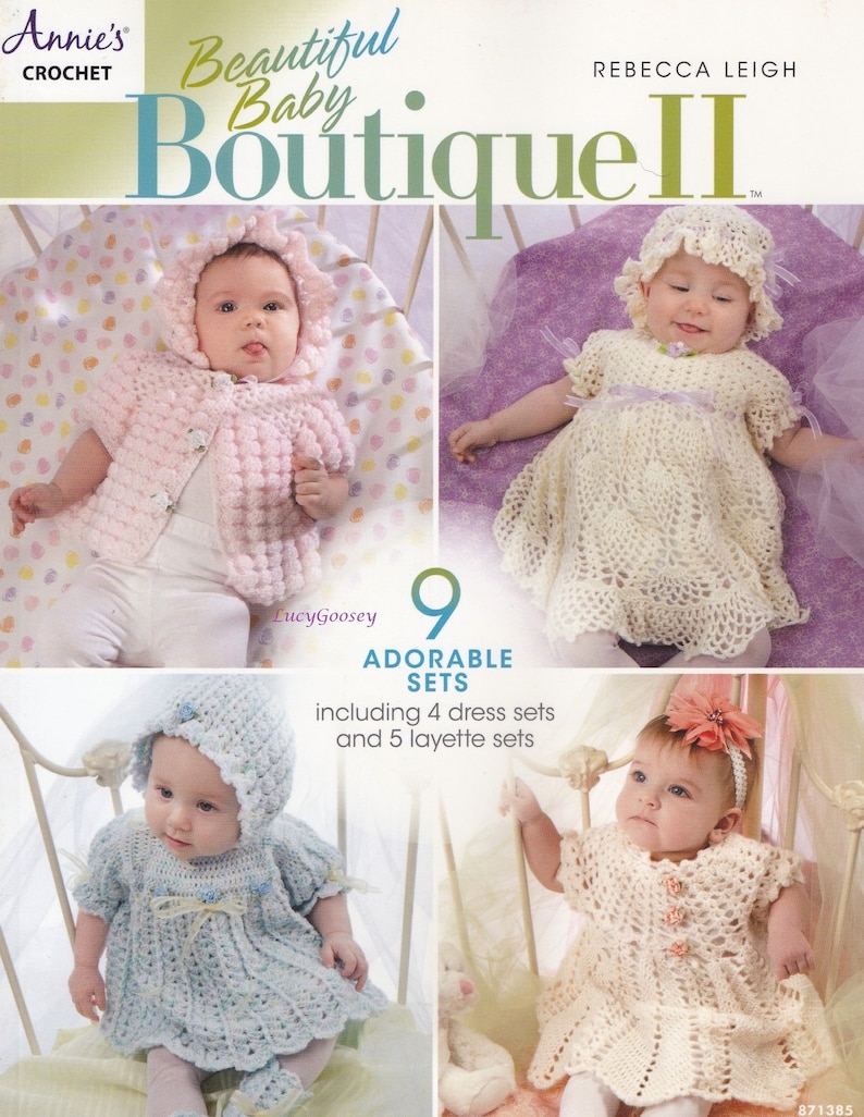 CROCHET PATTERN for /"GUMDROPS/" Baby Sweater Set BY REBECCA LEIGH--6//12 months