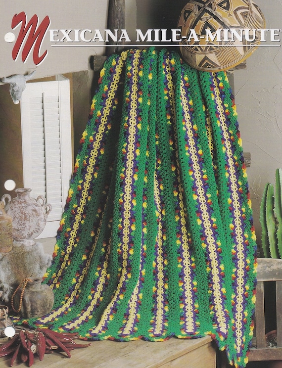 Caribbean Jewels Mile-A-Minute Afghan Annie/'s crochet pattern
