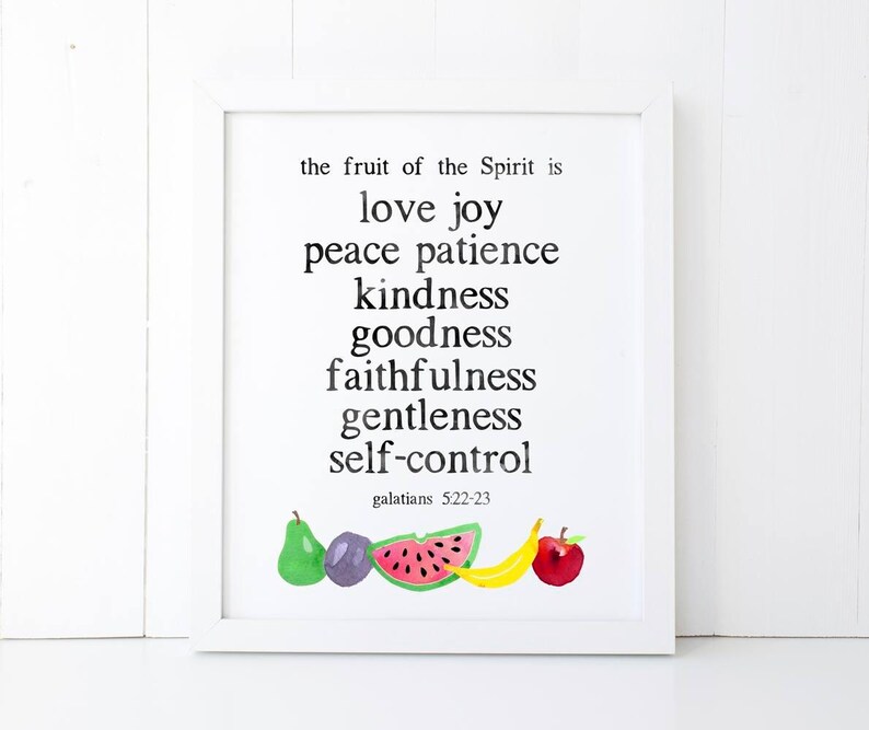 Fruit of the Spirit Scripture Printable Wall Art Bible Verse Etsy