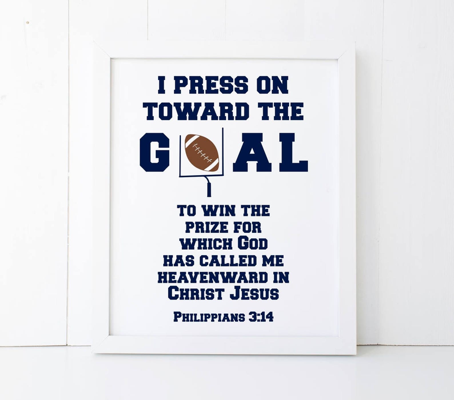 I Press On Toward the Goal Scripture Printable Wall Art 8x10 Etsy