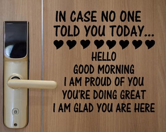 In Case No One Told You Today Vinyl Door or Wall Decal, Wall Art For School Classroom, Good Morning Class Sign, You are important class sign