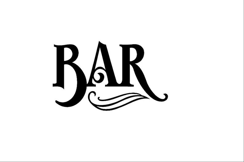 Bar Vinyl Wall Decal Bar Signs Bar Stickers Bar Wall Etsy