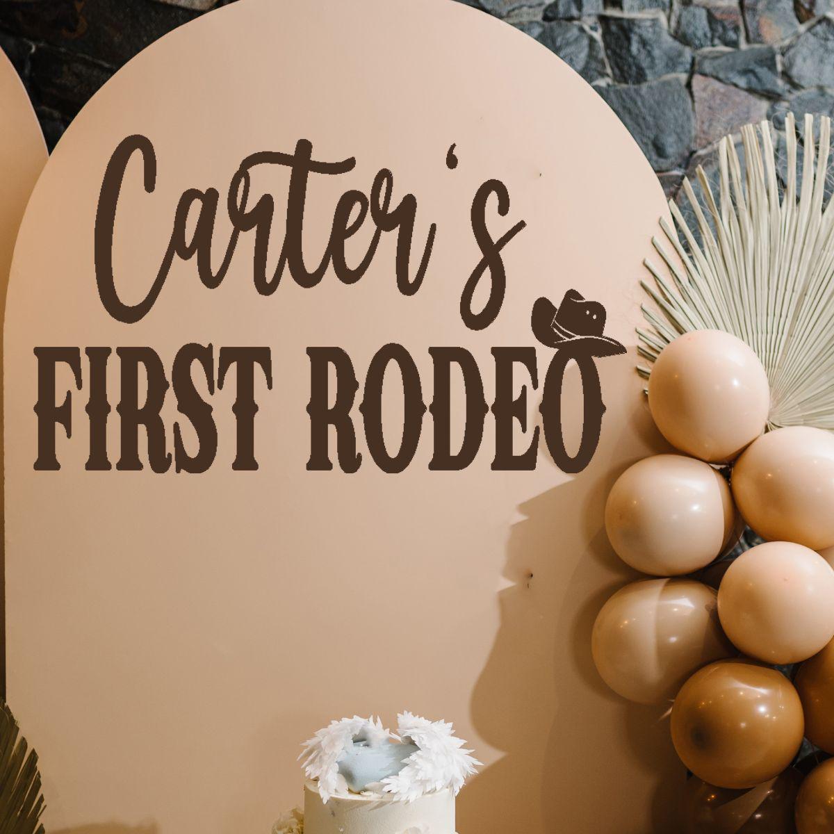 First Rodeo Vinyl Decal Removable Sticky Letters, Themed Birthday Party ...
