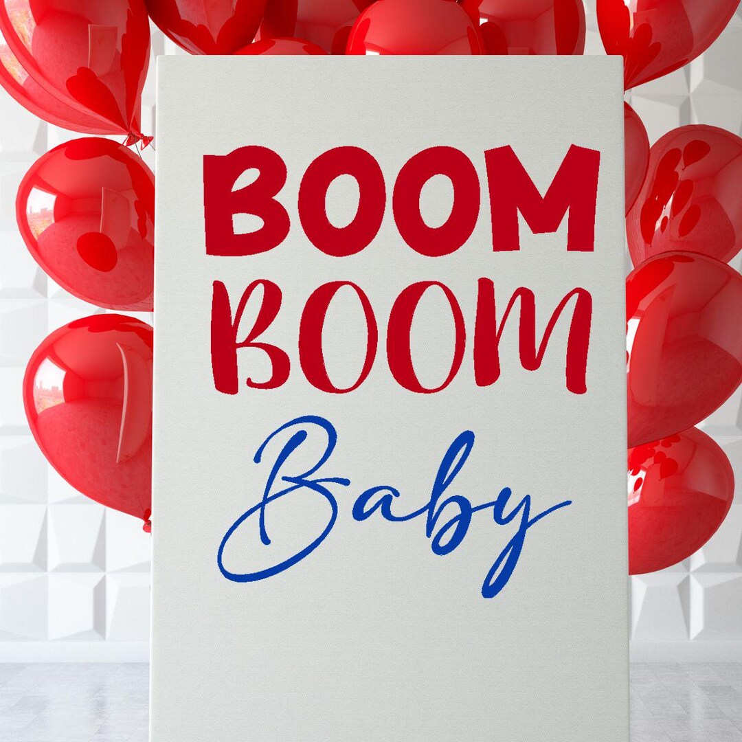 Boom Boom Baby Vinyl Decal, Themed 4th of July Baby Shower or Sprinkle ...