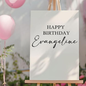 Happy Birthday Decal for Balloon Arch, Easel or Photo Op, Personalized Birthday Decal Custom Bday Name Sticker Birthday Decoration