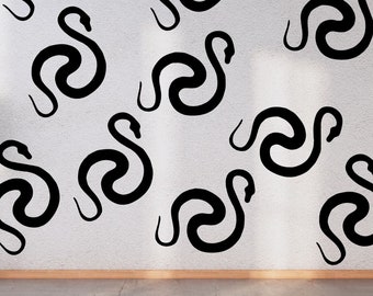 Snake Wall Decal, Removable Vinyl shapes, Peel and Stick Art, Car Window decor, Teen Room Stickers, Vinyl Decal Sticker, Snake Silhouette