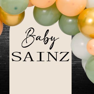 Baby Name Decal for Balloon Arch Baby Shower Decal Gender Reveal Photo Backdrop Gender Reveal Sticker Chiara Wall Removable Sticky Letters