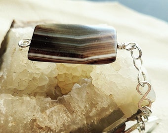 Agate Key chain, Agate Gemstone key chain, Banded Agate, Beaded key chain, Boho Accessory, Agate Stone, Agate gift