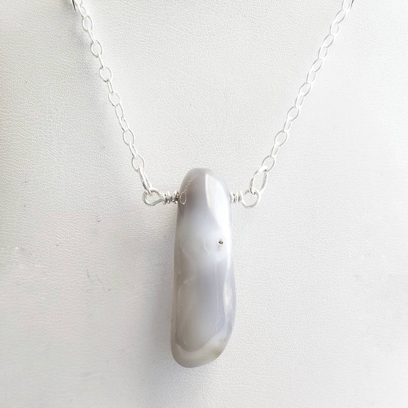 Simple Necklace Gift for Woman Agate Necklace Banded Agate Pendant Botswana Agate Pendant Necklace