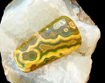 Kabamby Ocean Jasper Cabochon, Natural Gemstone, Yellow green stone, Collector Cabochon