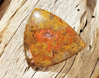 Moroccan Seam Agate Cabochon, Undrilled Stone, 40mm x 37mm, 76 ct, Semi-precious Stone, Seam Agate, Jewelry Supply