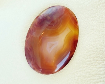 Agate Cabochon, Brazilian Agate, Large Oval cabochon, Agate with Parallax Banding, Gemstone Cabochon, Supply for Jewelry