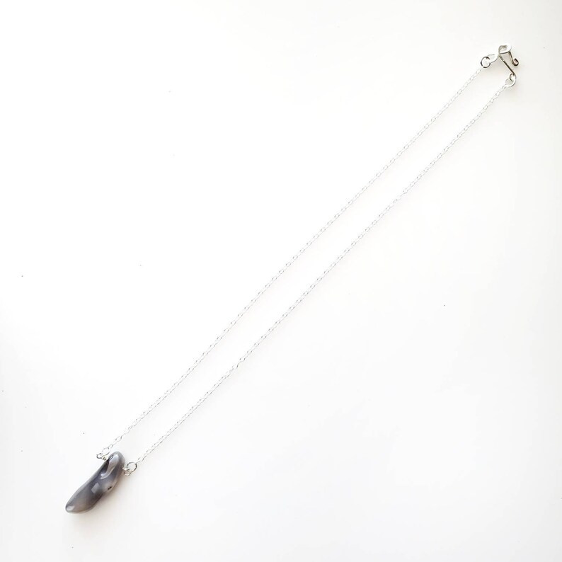 Simple Necklace Gift for Woman Agate Necklace Banded Agate Pendant Botswana Agate Pendant Necklace