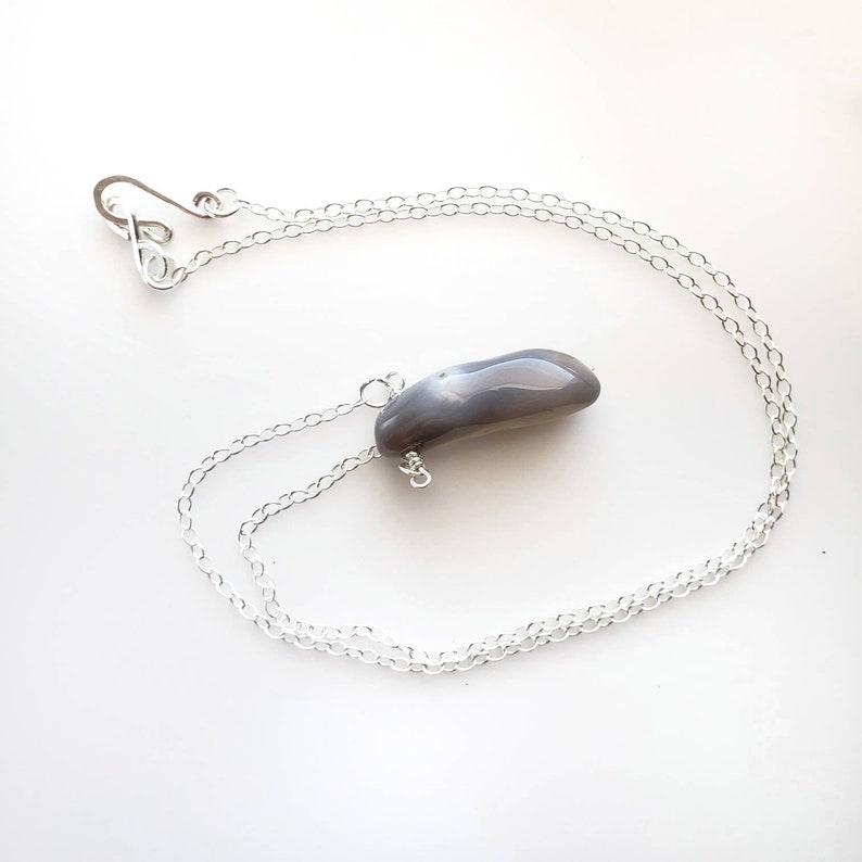 Simple Necklace Gift for Woman Agate Necklace Banded Agate Pendant Botswana Agate Pendant Necklace