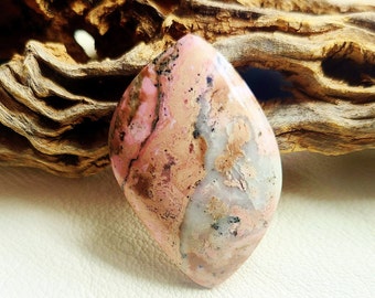 Rhodonite Cabochon, Montana Pink Undrilled Stone Cab, Cabochon Stone for Jewelry Making