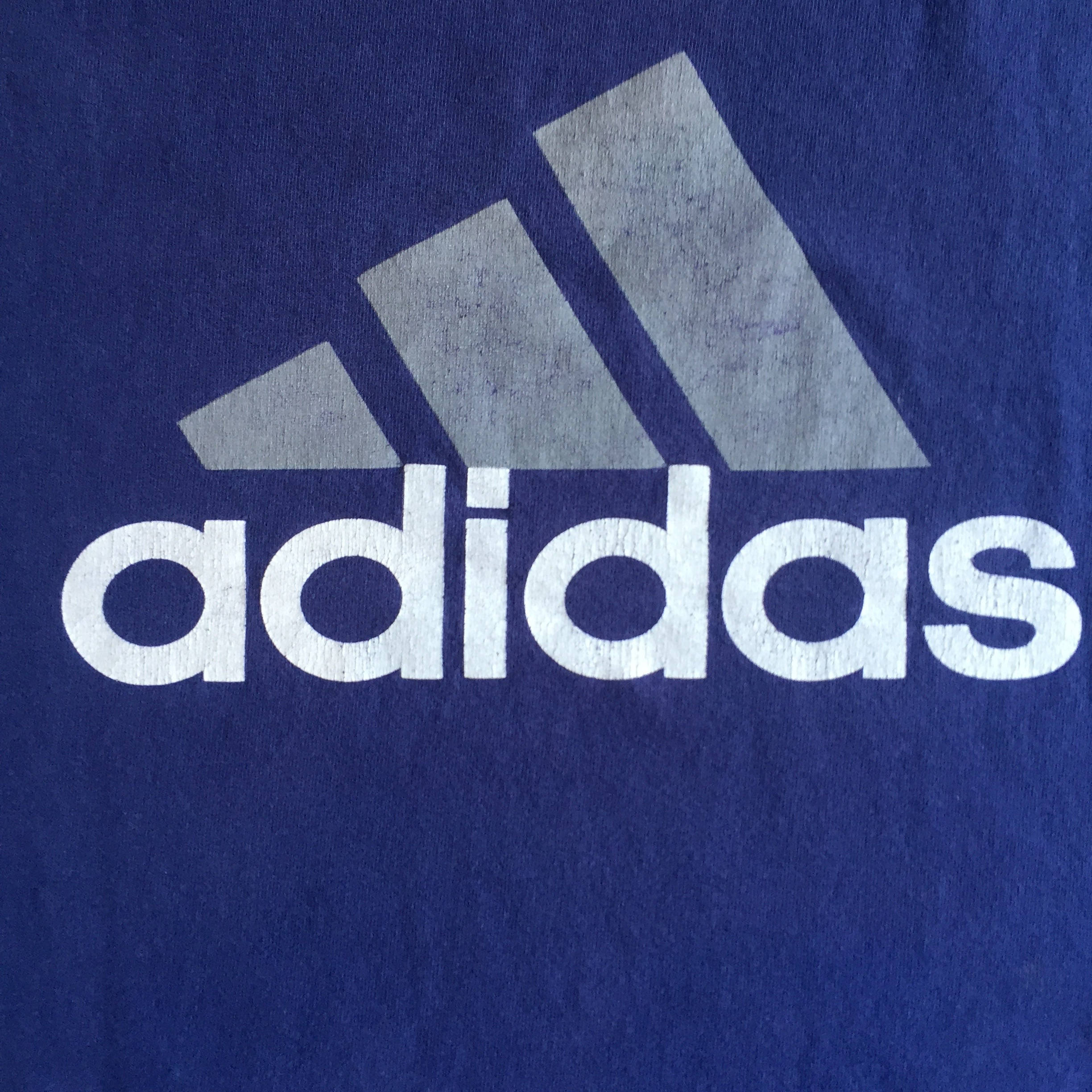 Vintage Adidas classic logo oversized muscle tank top 100 % cotton made ...