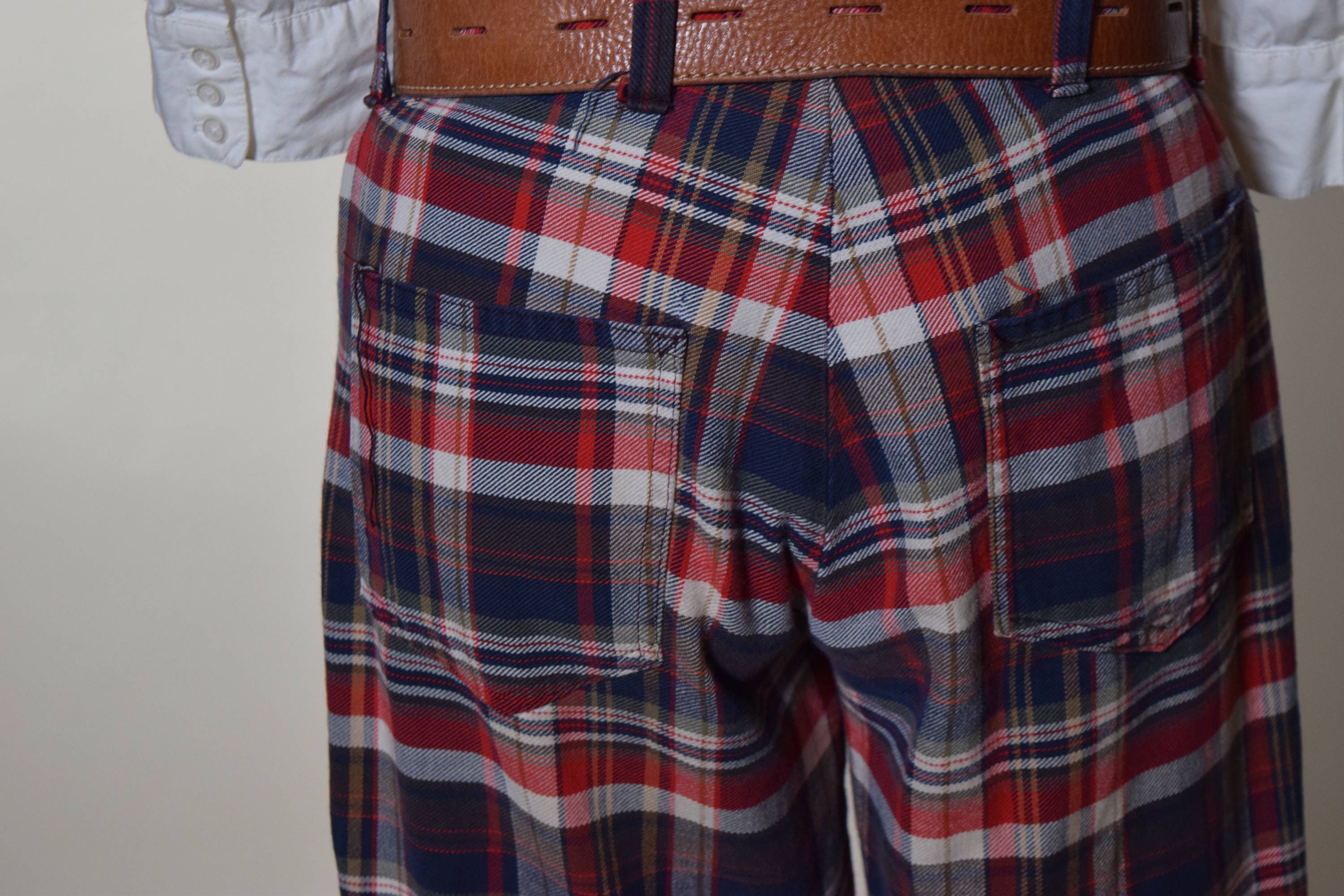 1960's plaid/checkered vintage hippie retro bell bottom trousers/pants ...