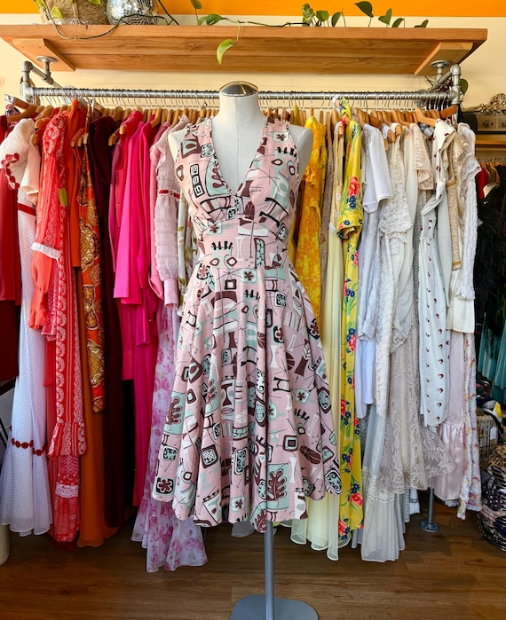 Amazing custom made halter dress - 1950s style