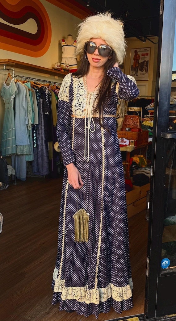 Rare Gunne sax maxi dress black label 1960s