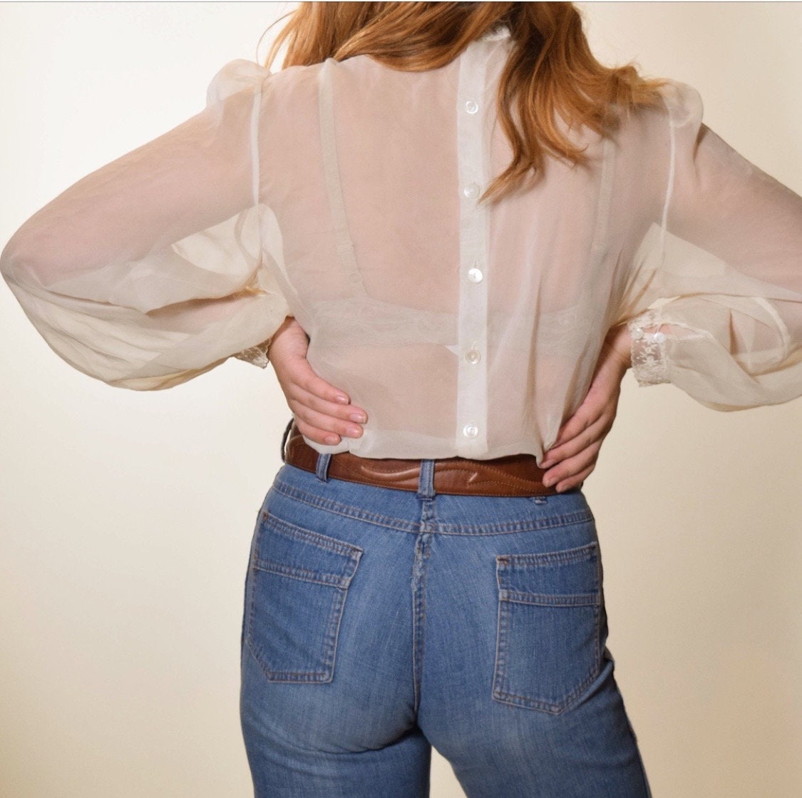 sheer ivory blouse