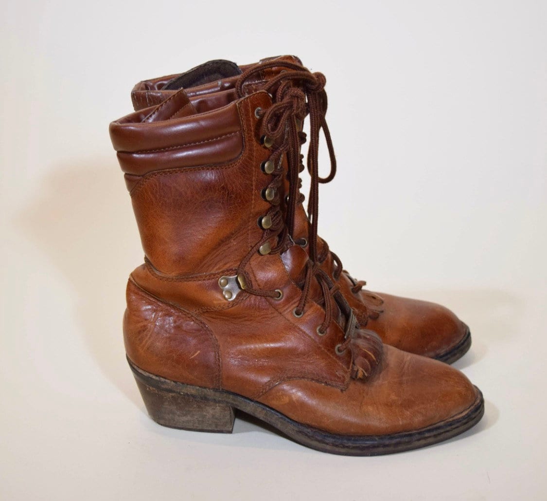 double h lace up work boots