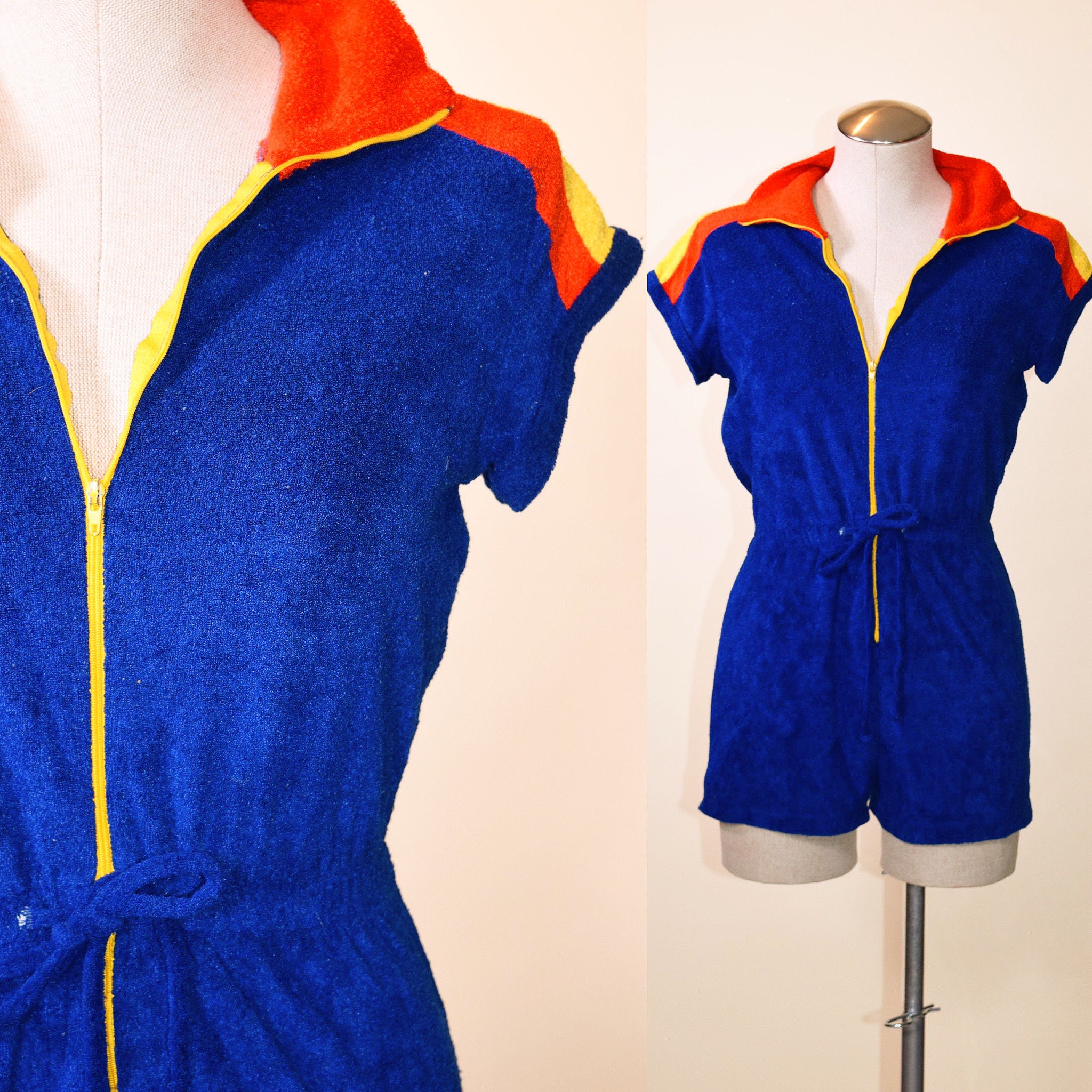 70s terry cloth romper clearance