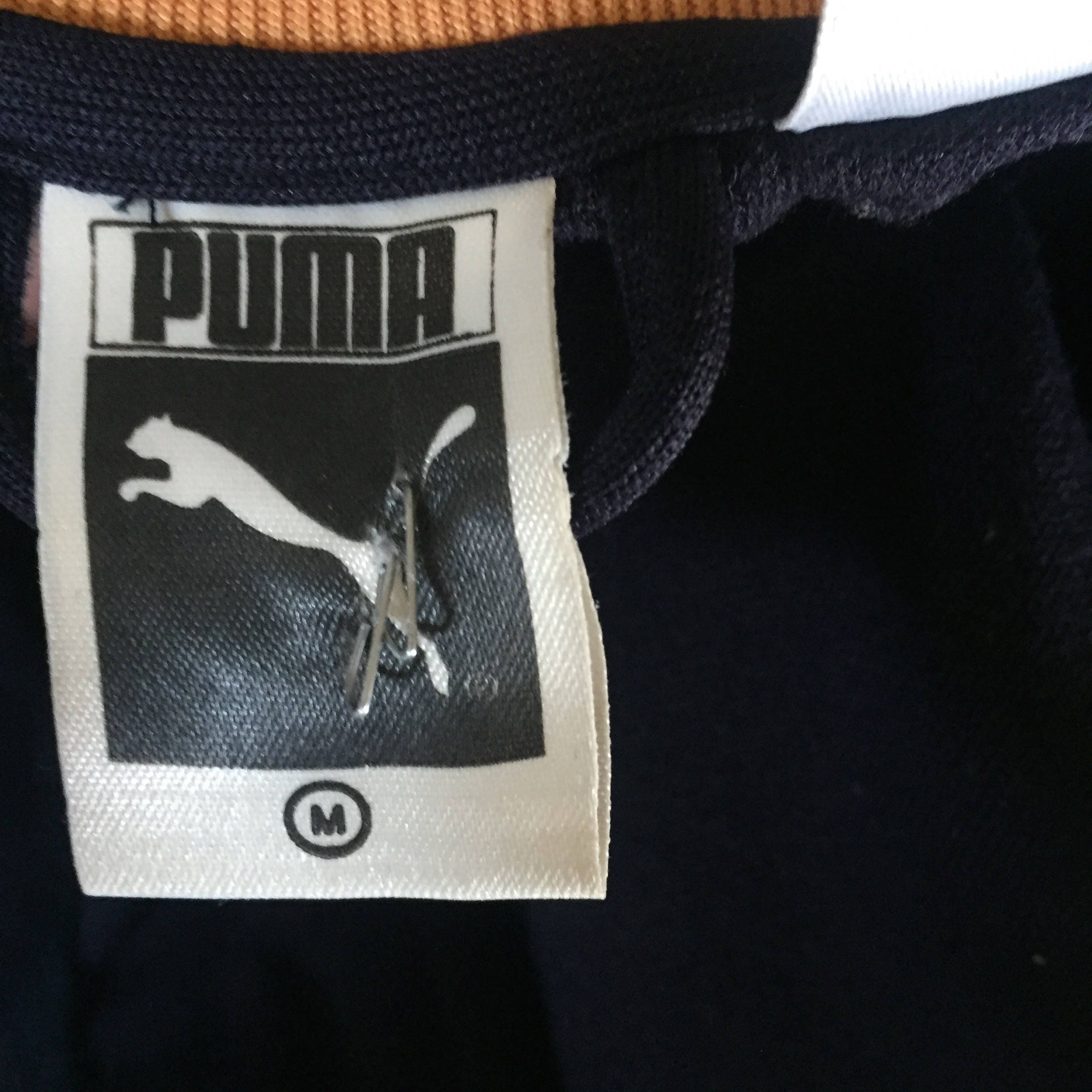 1990'S Vintage puma orange and navy blue zip up track jacket women's ...