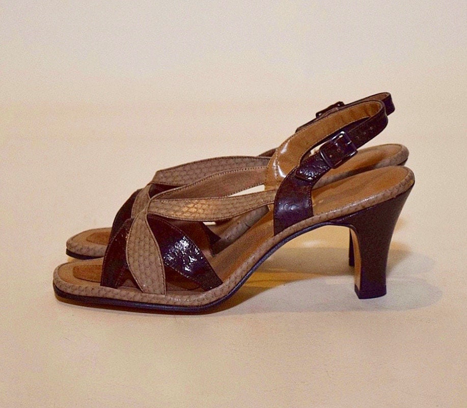 1950s vintage peep toe rockabilly style 3 inch heel women's US size 7.5 ...