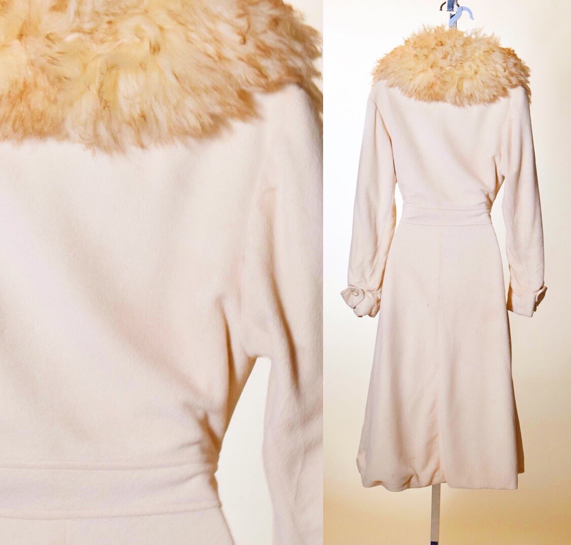 Reserved for Lizzy 1960s authentic vintage off white long winter coat
