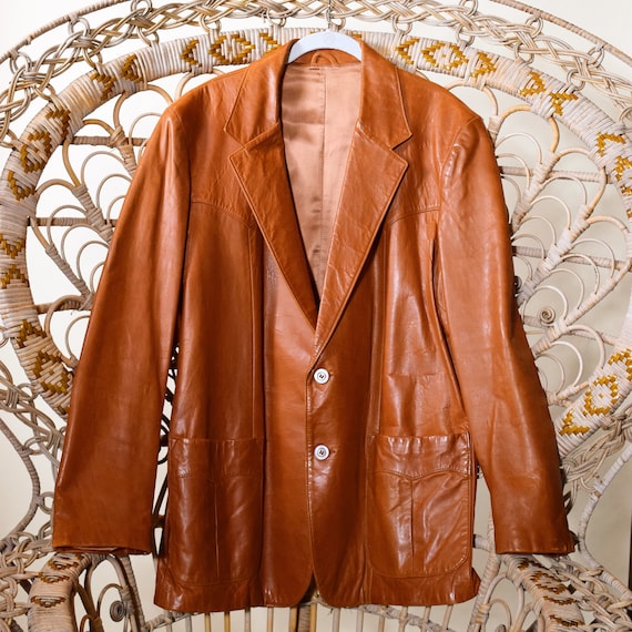 1970s authentic vintage Chestnut Brown leather cla