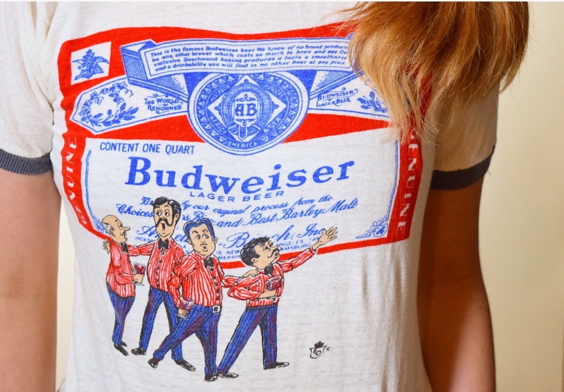 Budweiser Ringer T-Shirt – Classic Logo Tee For Men - View #9