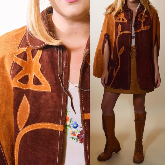 Hippie Bohemian Suede Leather Floral 