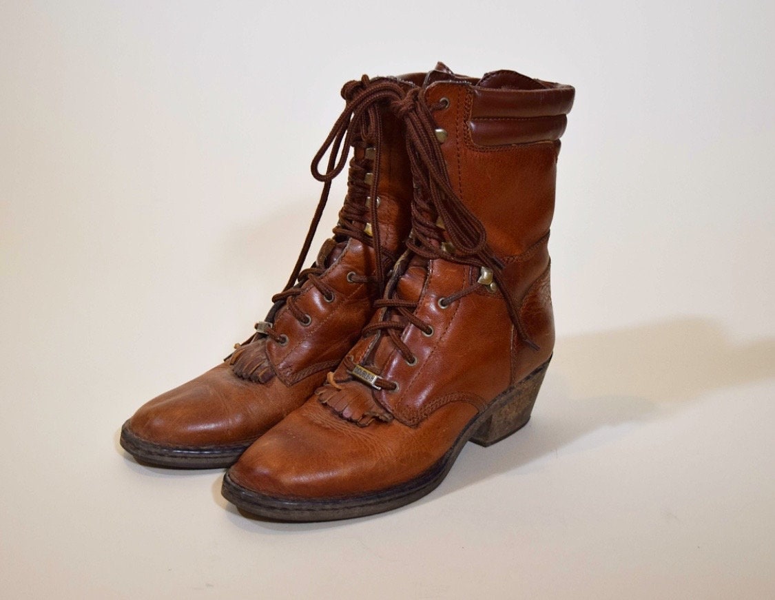 double h lace up work boots