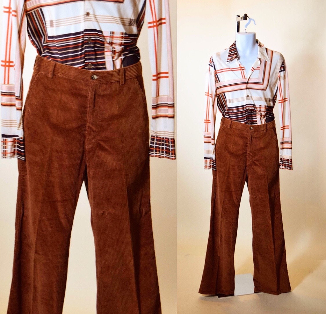 1970s authentic vintage Wild Life Levi's brown corduroy bell bottom