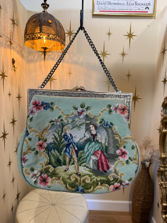 Rare vintage I. magnin & co embroidered purse