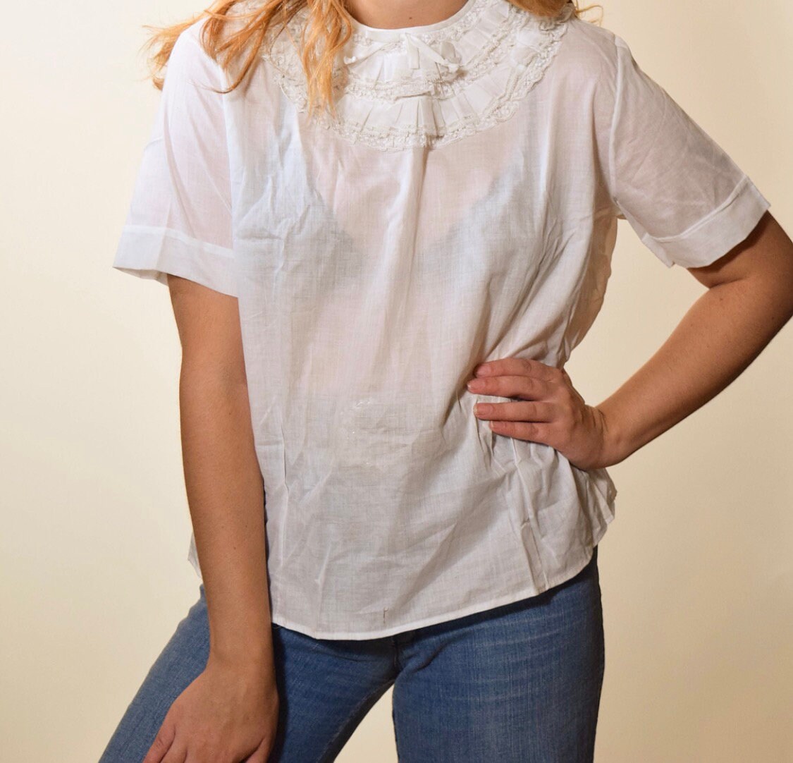 vintage white lace blouse