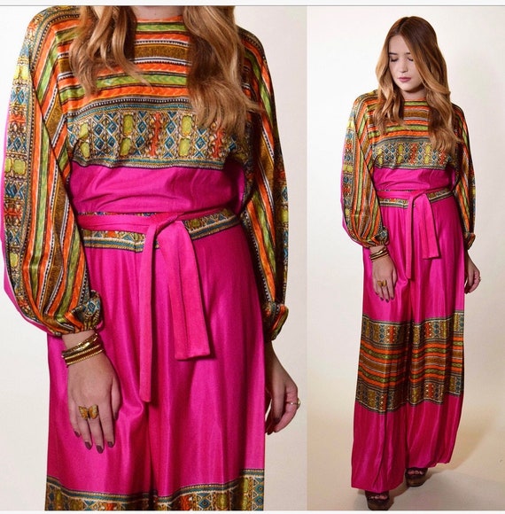 1960s RARE authentic vintage hot pink wide leg + l
