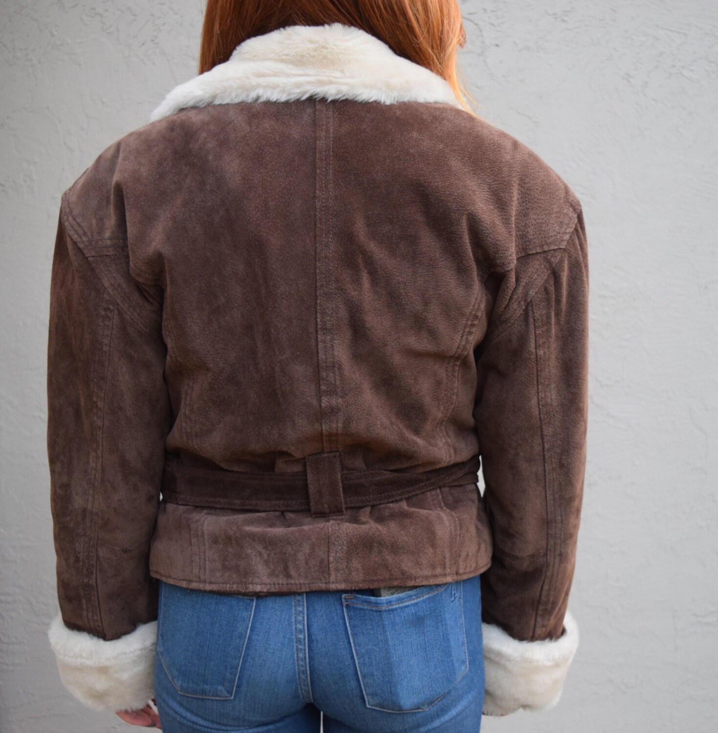brown leather zip up jacket