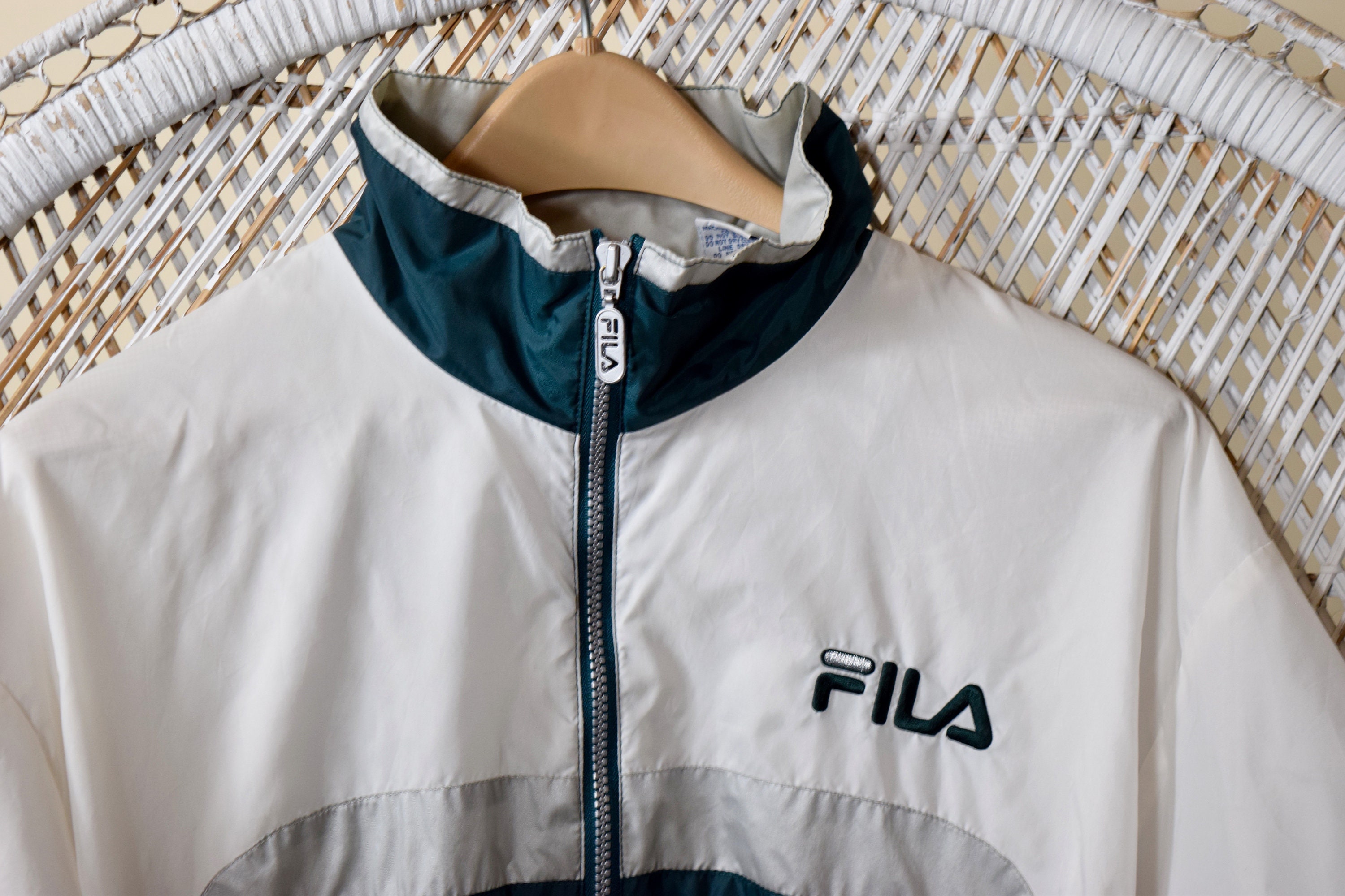 1990's vintage Fila oversized nylon zip up windbreaker jacket unisex medium