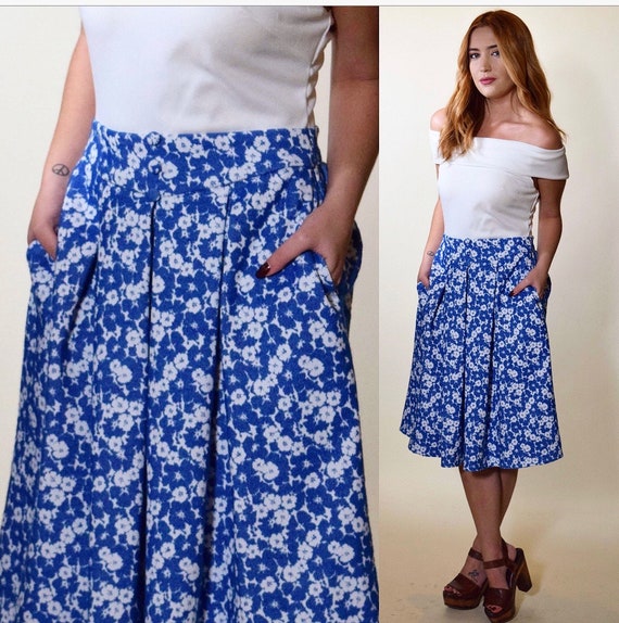 1950s RARE handmade vintage blue + white fit and … - image 3