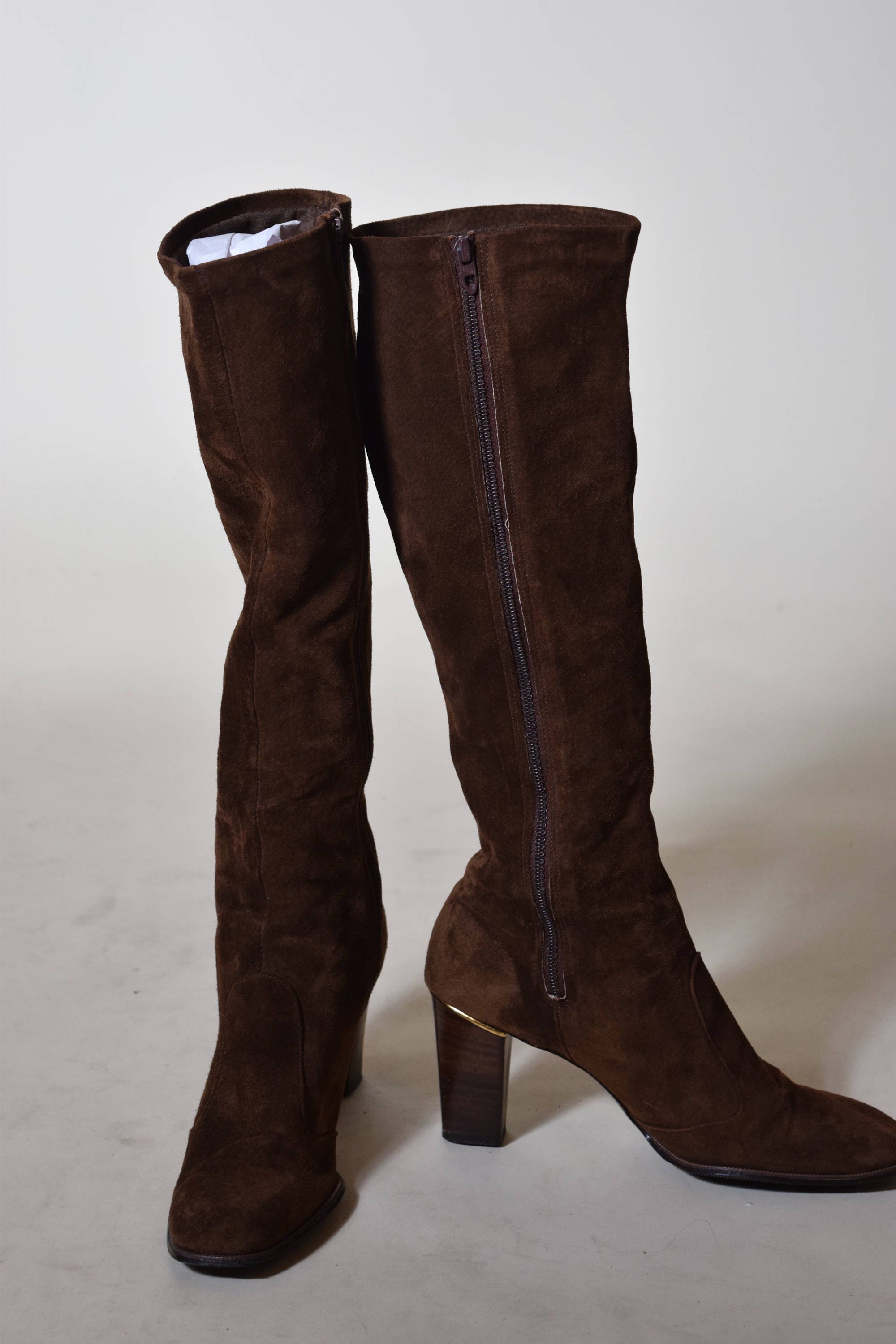 Authentic vintage 1960's brown Suede GoGo boots Joyce of California ...