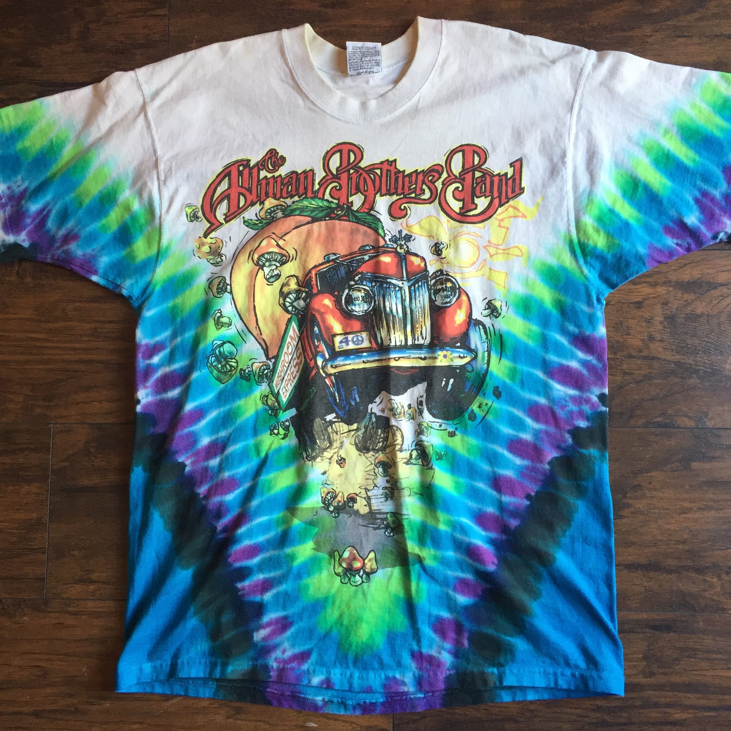 Allman Brothers Band vintage 1990's psychedelic tie dye mushroom ...