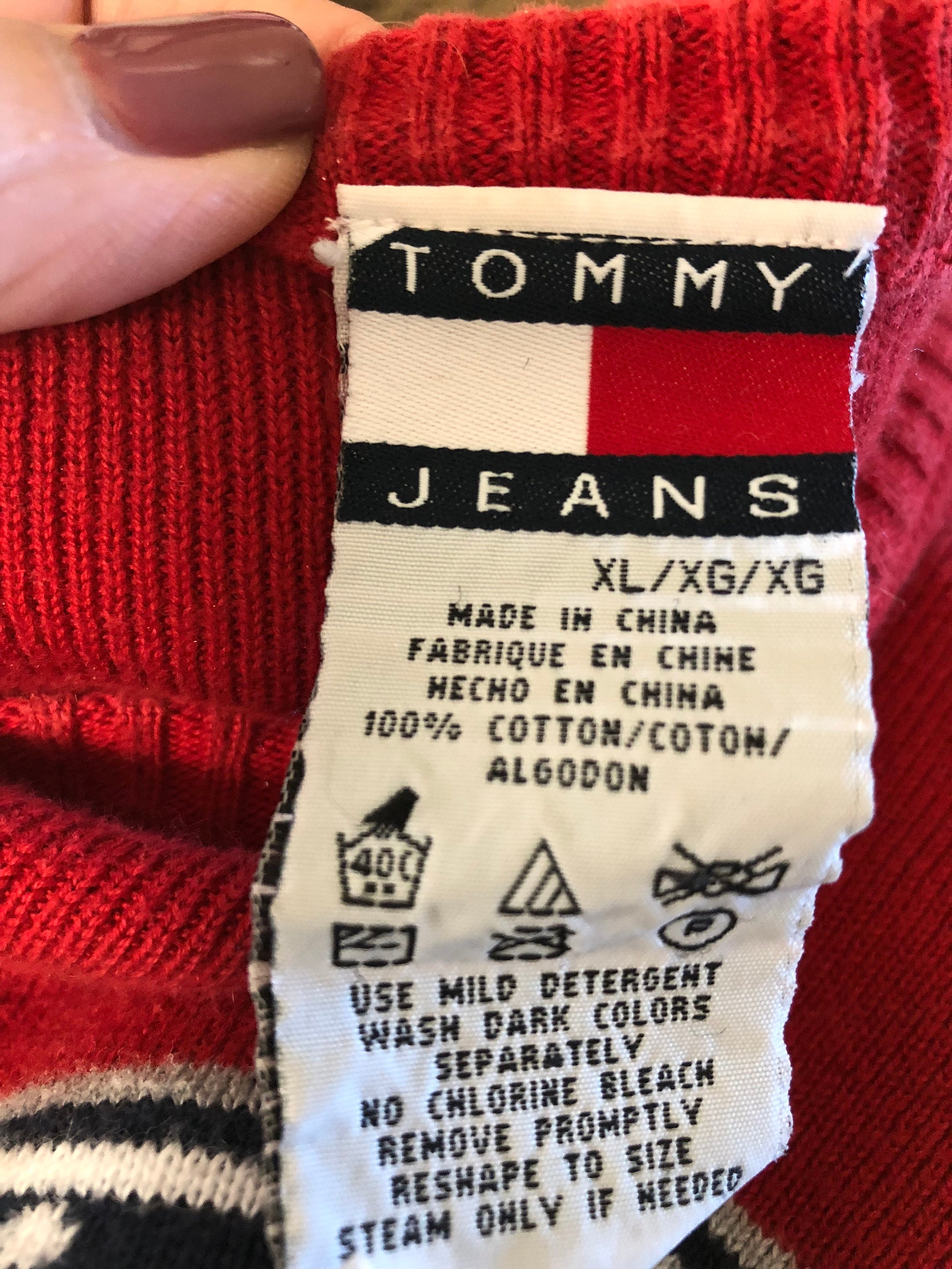 1990s authentic vintage Tommy Girl Tommy Hilfiger jeans red white and ...