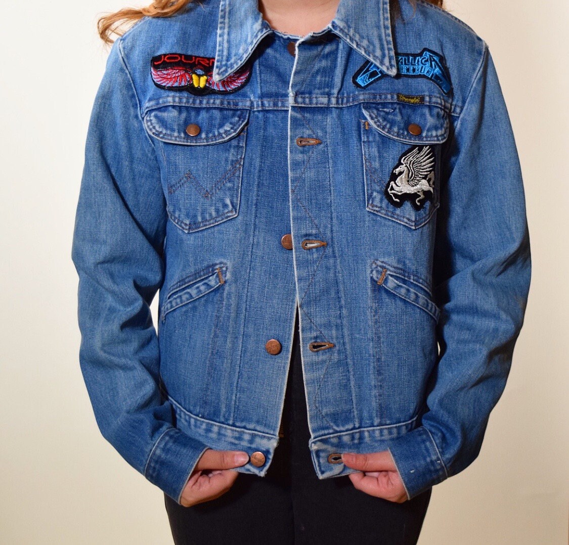 1970s Authentic vintage One of a kind Wrangler denim jacket with Harley ...