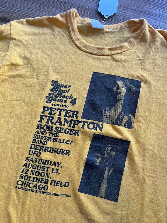 Rare 1977 Peter frampton concert tee with Bob sege