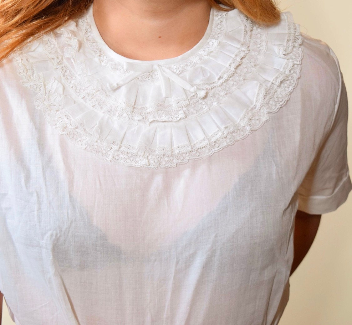 vintage white lace blouse